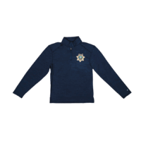 LVMPD Foundation Men's Long Sleeve Shirt - Navy Heather - Velocity 1/4 Zip - Image 1