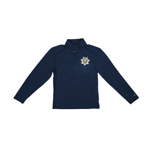 LVMPD Foundation Men's Long Sleeve Shirt - Navy Heather - Velocity 1/4 Zip