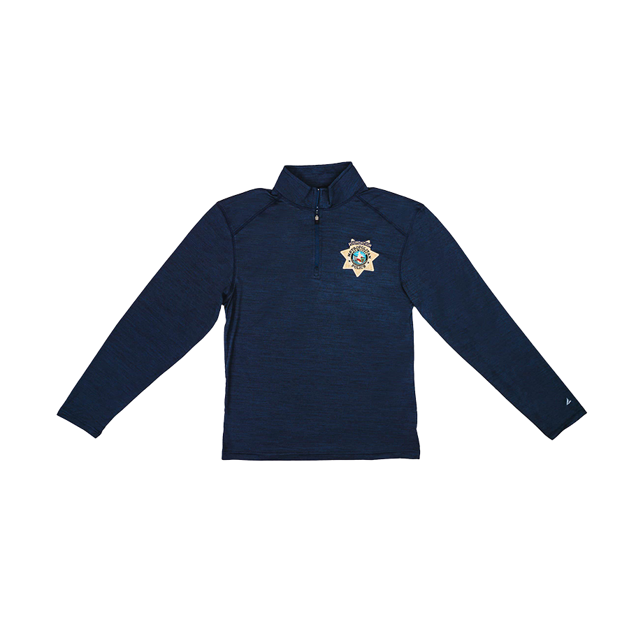 LVMPD Foundation Men's Long Sleeve Shirt - Navy Heather - Velocity 1/4 Zip - Featured Image