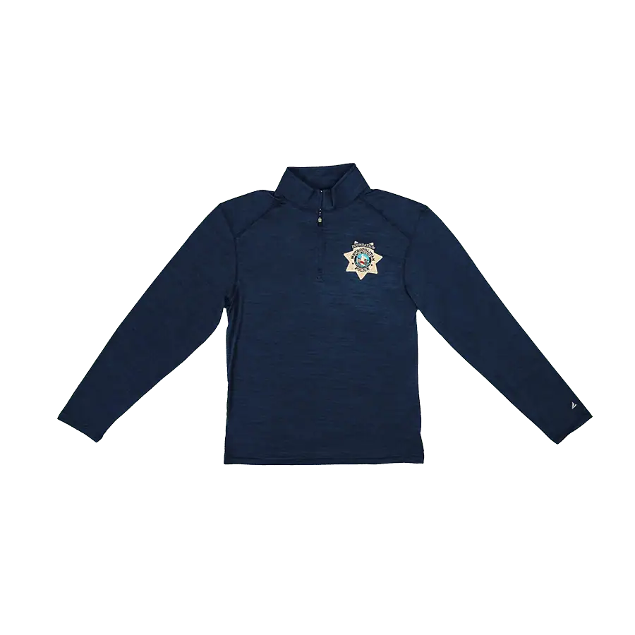 LVMPD Foundation Men's Long Sleeve Shirt - Navy Heather - Velocity 1/4 Zip - Featured Image