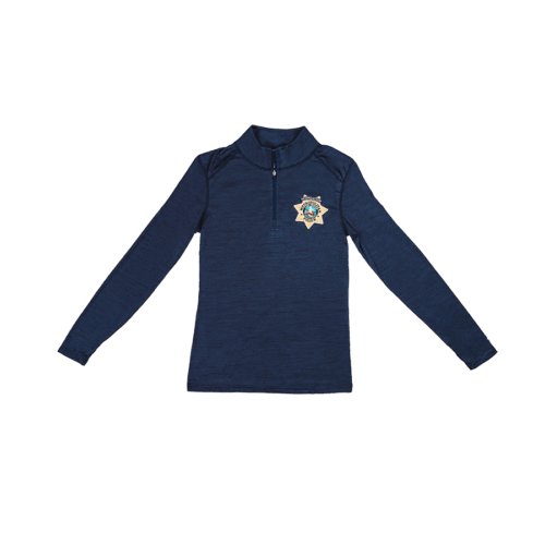 LVMPD Foundation Women's Long Sleeve Shirt - Navy Heather - Velocity 1/4 Zip