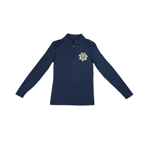 LVMPD Foundation Women's Long Sleeve Shirt - Navy Heather - Velocity 1/4 Zip