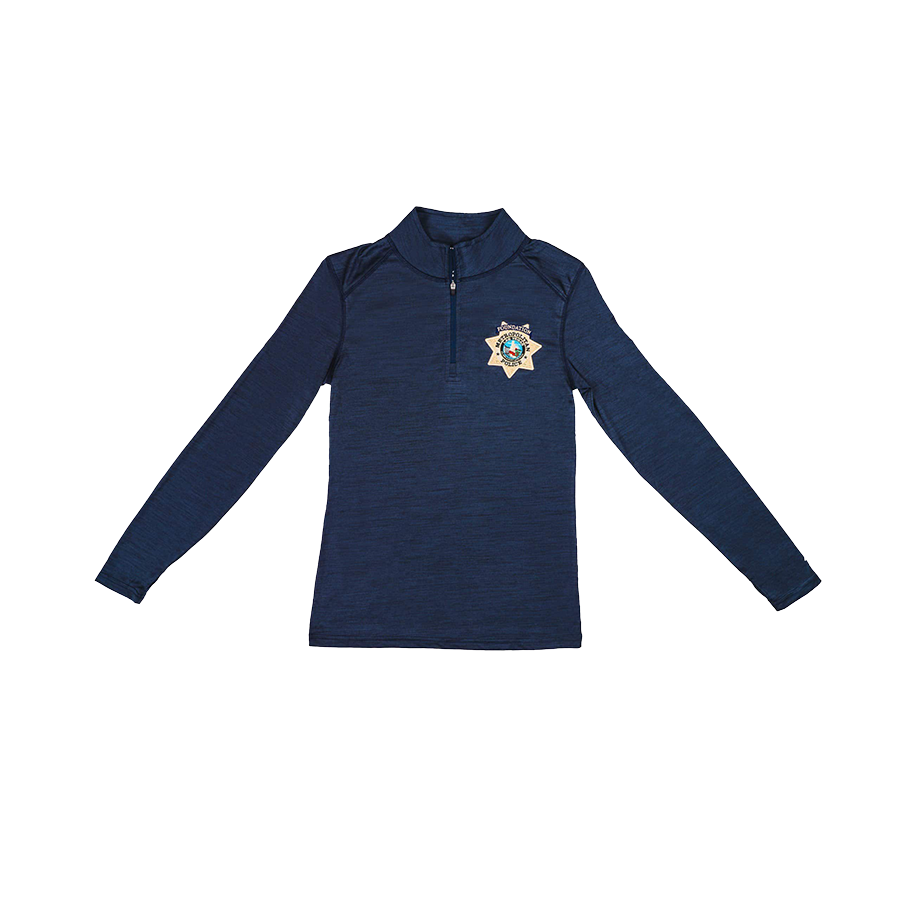 LVMPD Foundation Women's Long Sleeve Shirt - Navy Heather - Velocity 1/4 Zip - Featured Image