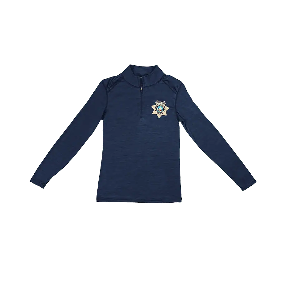 LVMPD Foundation Women's Long Sleeve Shirt - Navy Heather - Velocity 1/4 Zip - Featured Image