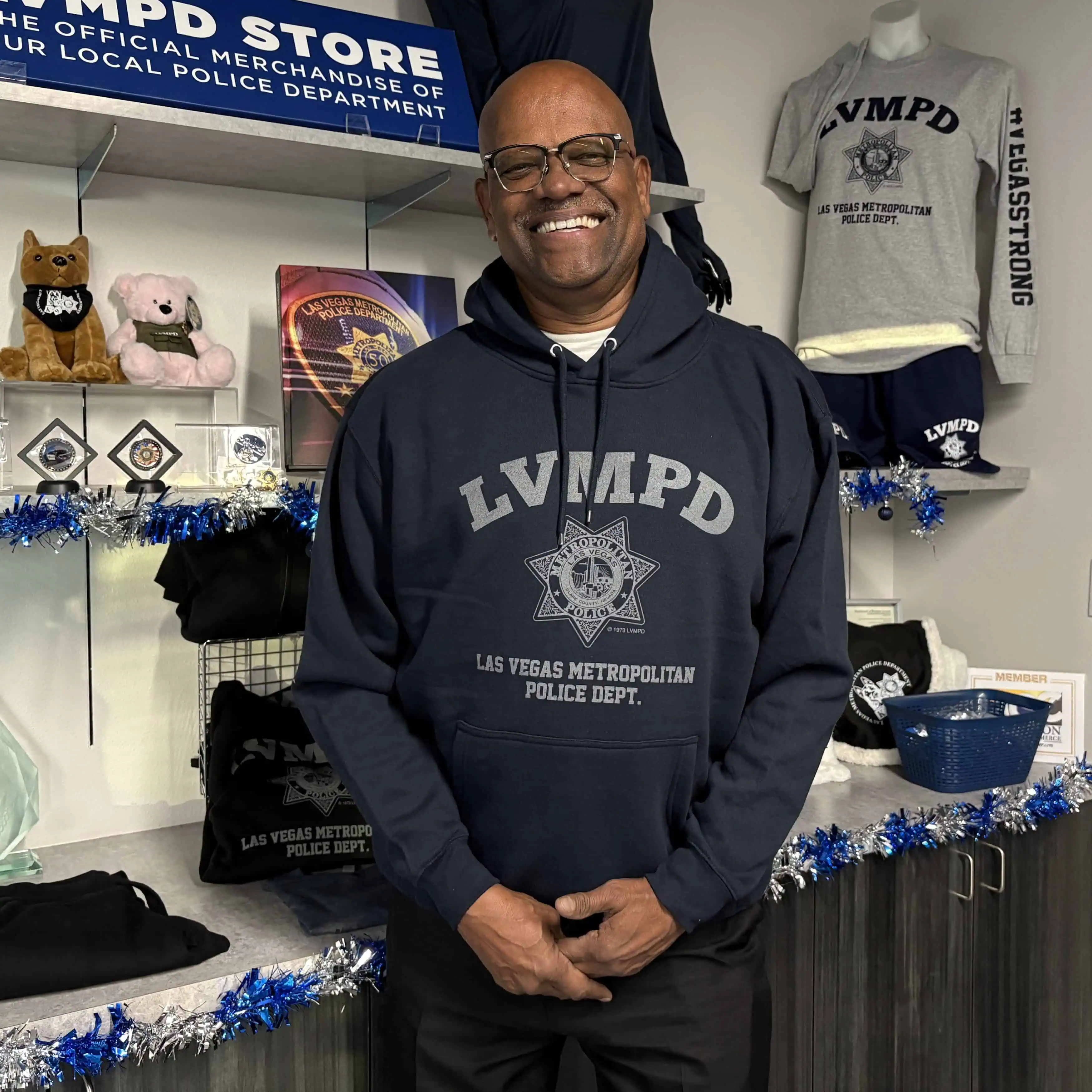 Navy Hoodie with Grey LVMPD Logo (XXL) - Featured Image