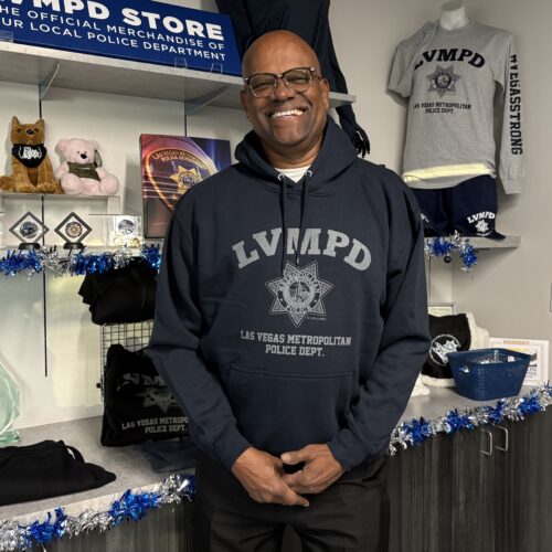 Navy Hoodie with Grey LVMPD Logo (XXL)