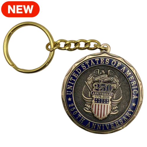 America’s 250th Anniversary Challenge Coin Key Chain
