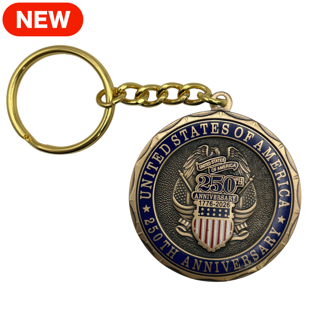 America’s 250th Anniversary Challenge Coin Key Chain - Featured Image