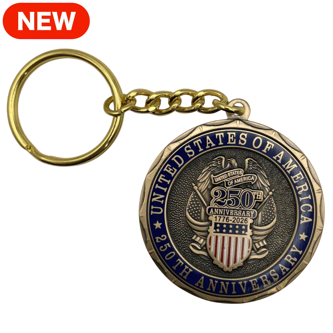 America’s 250th Anniversary Challenge Coin Key Chain - Featured Image