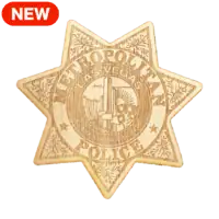 Wooden LVMPD Badge Sticker - Image 1