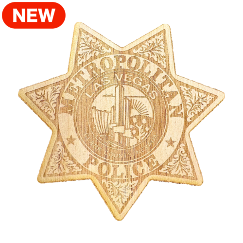 Wooden LVMPD Badge Sticker