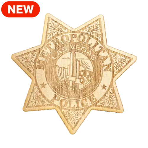 Wooden LVMPD Badge Sticker